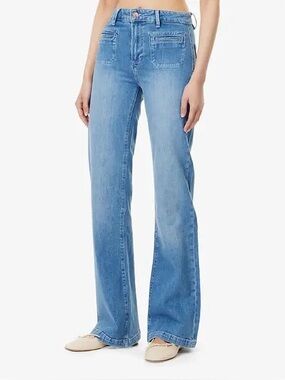 $315 PAIGE Leenah Patch-Pocket Wide-Leg Jeans Size 26